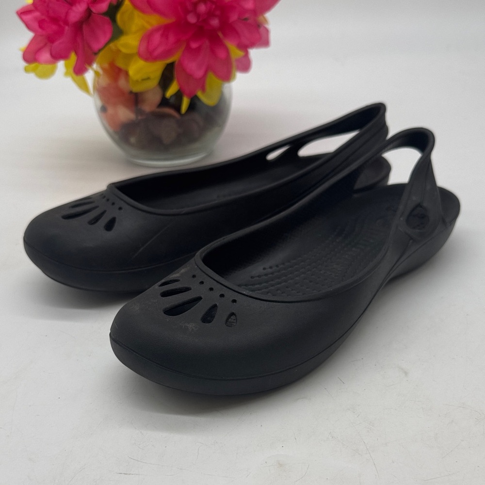 CROCS Eva Black Women's Slingback Comfort Flats Size 9 CR9573C